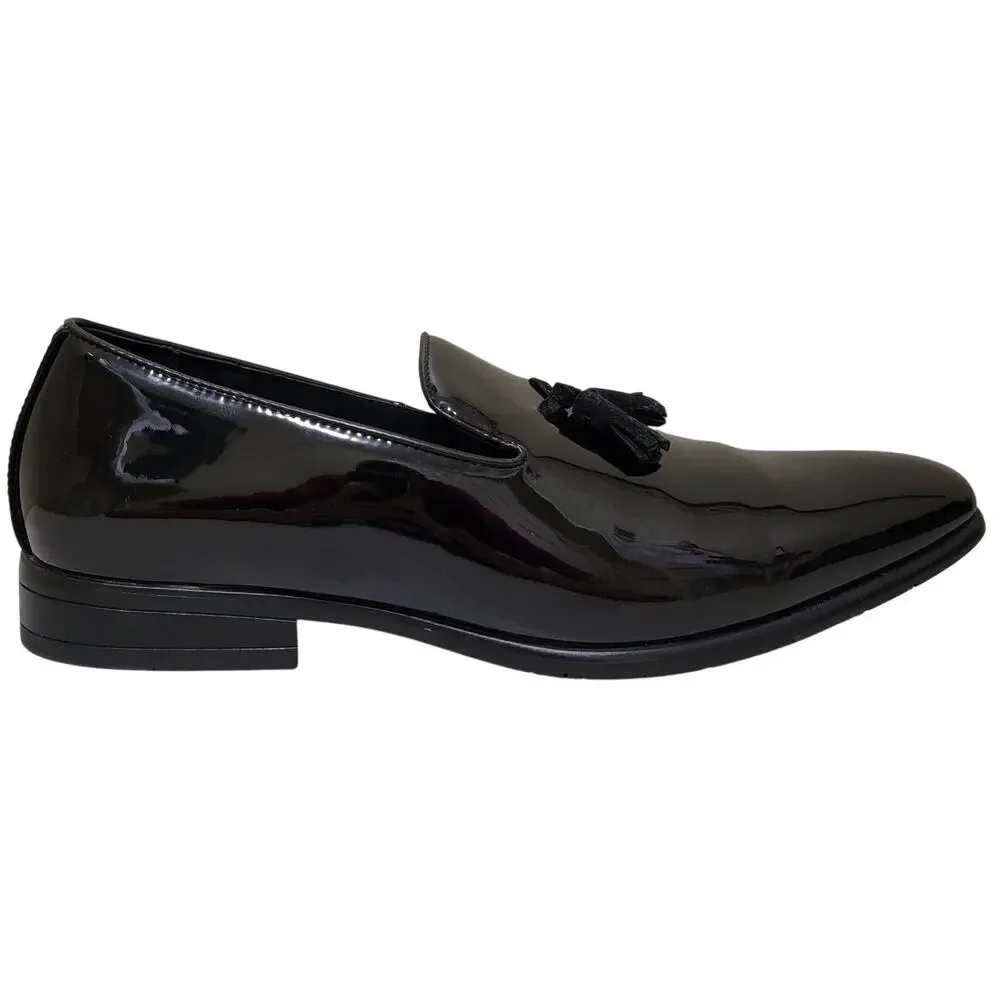 Stacy Adams Men Phoenix Slip On Tassel Dress Loafers Size US 9.5M Black Patent
